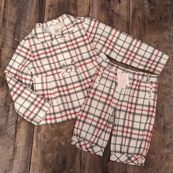 Janie and Jack Plaid Set, size 6-7, from Parisian Park line